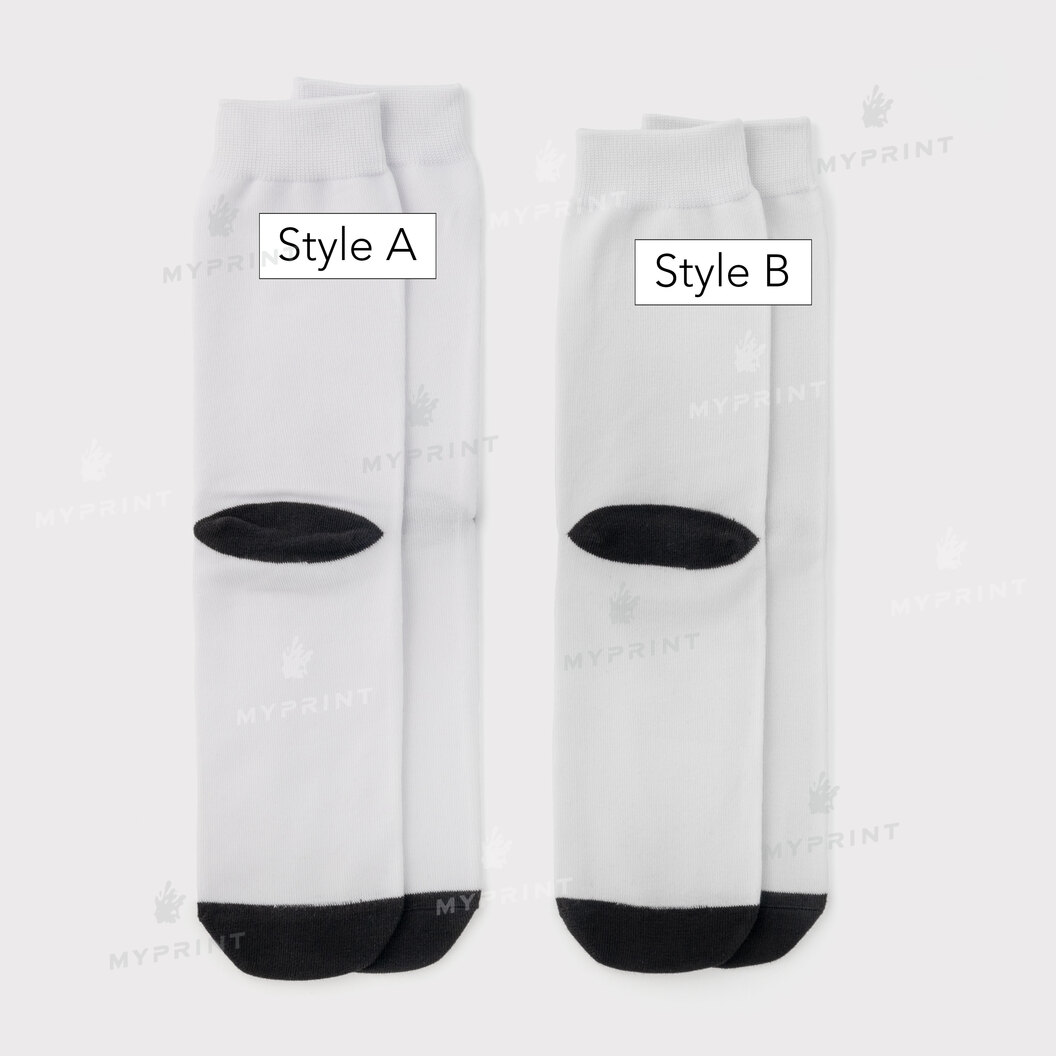 Носки для сублимации Style B белые с черным носком и пяткой 40 см (7135) - фото 5 Носки для сублимации Style B белые с черным носком и пяткой 40 см (7135) - фото 5 - Заготовки для сублимации