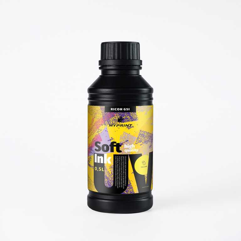 Чернила для УФ печати My Print UV LED soft для Ricoh G5I (0,5 л) yellow (11227) 