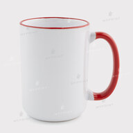 Чашка для сублімації з кольоровим обідком та кольоровою ручкою червона 15 Oz (425 мл) (12674) - фото 1 Чашка для сублімації з кольоровим обідком та кольоровою ручкою червона 15 Oz (425 мл) (12674) - фото 1 - Заготовки для сублімації