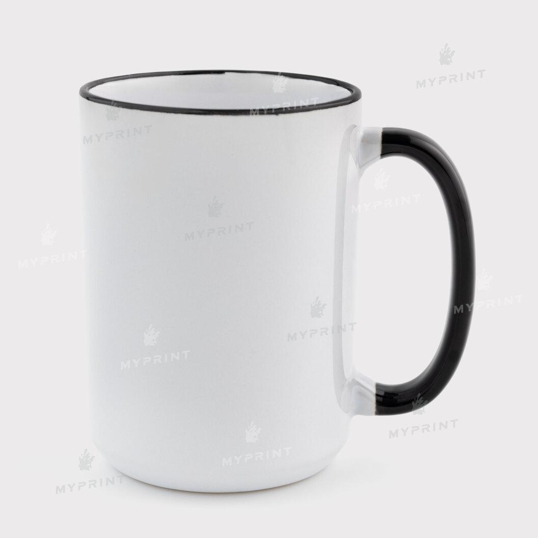 Чашка для сублімації з кольоровим обідком та кольоровою ручкою чорна 15 Oz (425 мл) (12675) - фото 1 Чашка для сублімації з кольоровим обідком та кольоровою ручкою чорна 15 Oz (425 мл) (12675) - фото 1 - Заготовки для сублімації