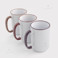 Чашка для сублімації з кольоровим обідком та кольоровою ручкою коричнева 15 Oz (425 мл) (12679) - фото 3 Чашка для сублімації з кольоровим обідком та кольоровою ручкою коричнева 15 Oz (425 мл) (12679) - фото 3 - Заготовки для сублімації