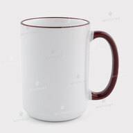 Чашка для сублімації з кольоровим обідком та кольоровою ручкою бордова 15 Oz (425 мл) (12680) - фото 1 Чашка для сублімації з кольоровим обідком та кольоровою ручкою бордова 15 Oz (425 мл) (12680) - фото 1 - Заготовки для сублімації