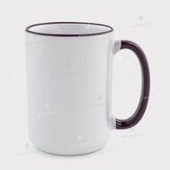 Чашка для сублімації з кольоровим обідком та кольоровою ручкою пурпурна 15 Oz (425 мл) (12681) - фото 1 Чашка для сублімації з кольоровим обідком та кольоровою ручкою пурпурна 15 Oz (425 мл) (12681) - фото 1 - Заготовки для сублімації