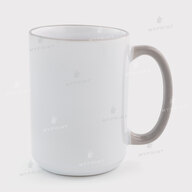 Чашка для сублімації з кольоровим обідком та кольоровою ручкою сіра 15 Oz (425 мл) (12682) - фото 1 Чашка для сублімації з кольоровим обідком та кольоровою ручкою сіра 15 Oz (425 мл) (12682) - фото 1 - Заготовки для сублімації