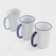 Чашка для сублімації з кольоровим обідком та кольоровою ручкою темно-синя 15 Oz (425 мл) (12684) - фото 3 Чашка для сублімації з кольоровим обідком та кольоровою ручкою темно-синя 15 Oz (425 мл) (12684) - фото 3 - Заготовки для сублімації