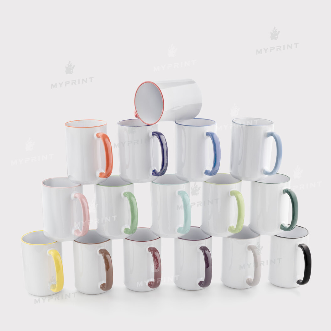 Чашка для сублімації з кольоровим обідком та кольоровою ручкою синя 15 Oz (425 мл) (12685) - фото 4 Чашка для сублімації з кольоровим обідком та кольоровою ручкою синя 15 Oz (425 мл) (12685) - фото 4 - Заготовки для сублімації