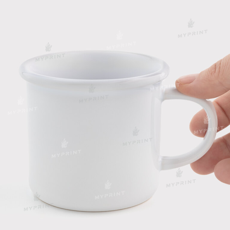 Кружка для сублимации в стиле эмалированной белая (250 мл) (12671) 