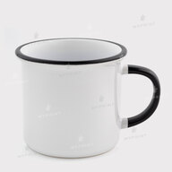 Кружка для сублимации в стиле эмалированной с цветным ободком и цветной ручкой черная (250 мл) (12672) - фото 1 Кружка для сублимации в стиле эмалированной с цветным ободком и цветной ручкой черная (250 мл) (12672) - фото 1 - Заготовки для сублимации