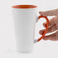 Кружка для сублимации латте цветная внутри с цветной ручкой оранжевая 17 Oz (500 мл) (12657) - фото 2 Кружка для сублимации латте цветная внутри с цветной ручкой оранжевая 17 Oz (500 мл) (12657) - фото 2 - Заготовки для сублимации
