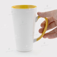 Кружка для сублимации латте цветная внутри с цветной ручкой желтая 17 Oz (500 мл) (12658) - фото 2 Кружка для сублимации латте цветная внутри с цветной ручкой желтая 17 Oz (500 мл) (12658) - фото 2 - Заготовки для сублимации