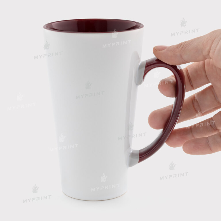 Чашка для сублімації лате кольорова всередині з кольоровою ручкою бордова 17 Oz (500 мл) (12659) Чашка для сублімації лате кольорова всередині з кольоровою ручкою бордова 17 Oz (500 мл) (12659)