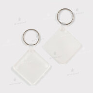 Keychain for sublimation acrylic double-sided square glossy white 50*50 mm, thickness 4 mm (11034) - фото 1 - Blanks for sublimation