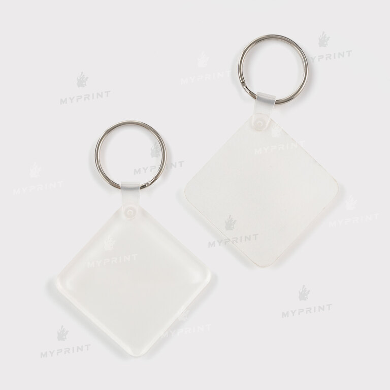 Keychain for sublimation acrylic double-sided square glossy white 50*50 mm, thickness 4 mm (11034) Keychain for sublimation acrylic double-sided square glossy white 50*50 mm, thickness 4 mm (11034)