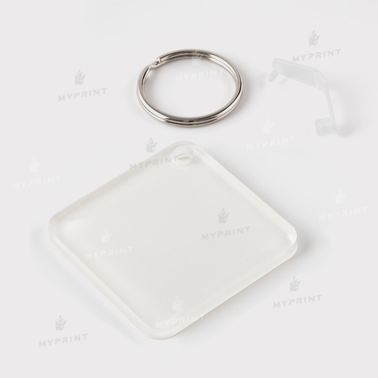 Keychain for sublimation acrylic double-sided square glossy white 50*50 mm, thickness 4 mm (11034) Keychain for sublimation acrylic double-sided square glossy white 50*50 mm, thickness 4 mm (11034)