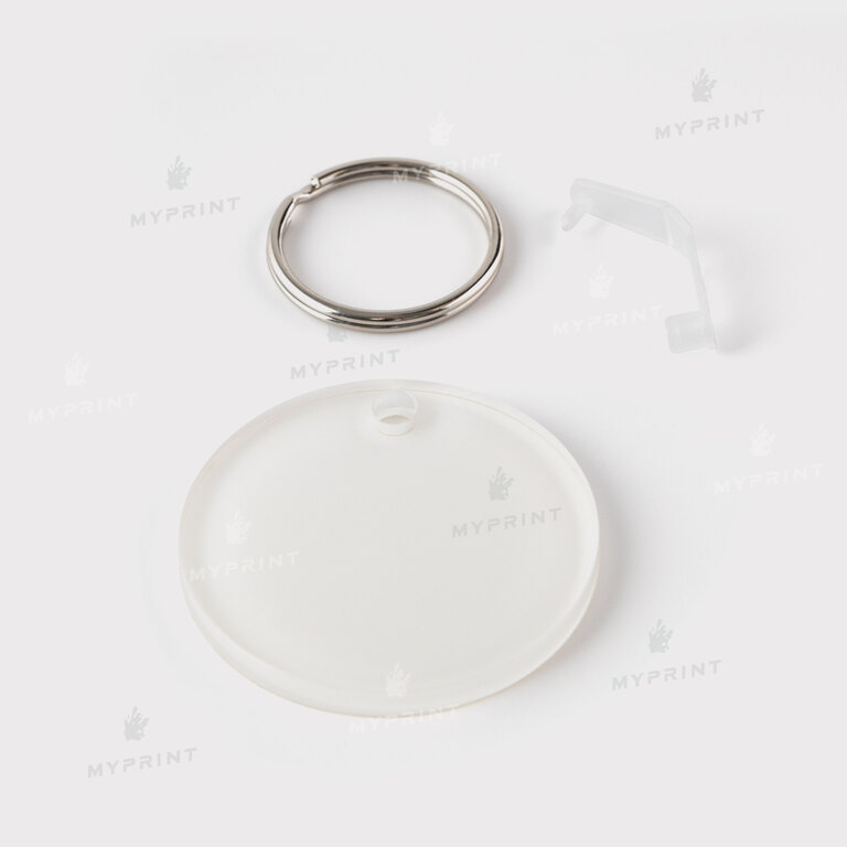 Keychain for sublimation acrylic double-sided round glossy white d = 50 mm, thickness 4 mm (11033) Keychain for sublimation acrylic double-sided round glossy white d = 50 mm, thickness 4 mm (11033)