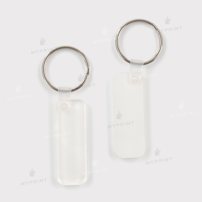 Keychain for sublimation acrylic double-sided rectangular glossy white 20*55 mm, thickness 4 mm (12200) Keychain for sublimation acrylic double-sided rectangular glossy white 20*55 mm, thickness 4 mm (12200)