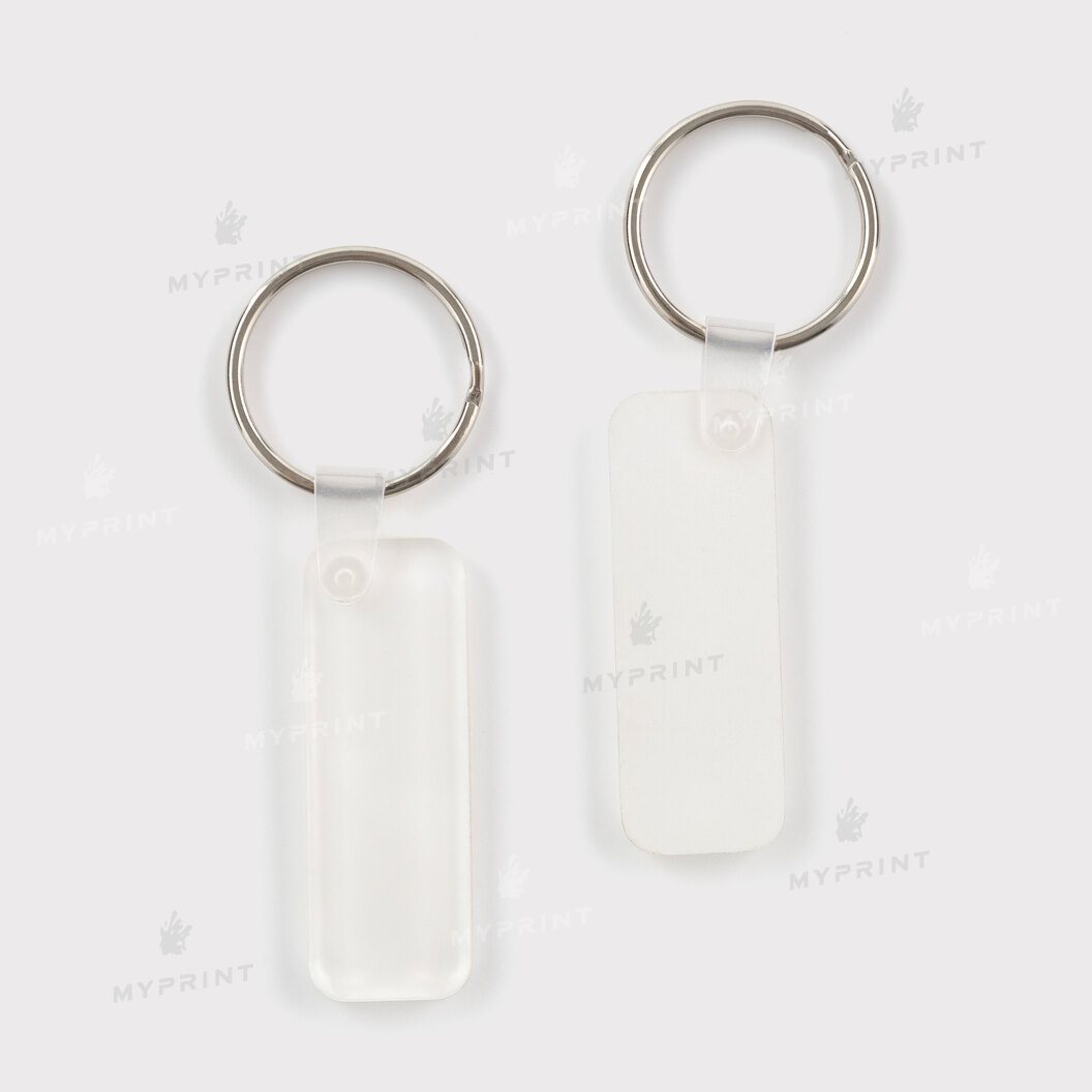 Keychain for sublimation acrylic double-sided rectangular glossy white 20*55 mm, thickness 4 mm (12200) - фото 1 - Blanks for sublimation