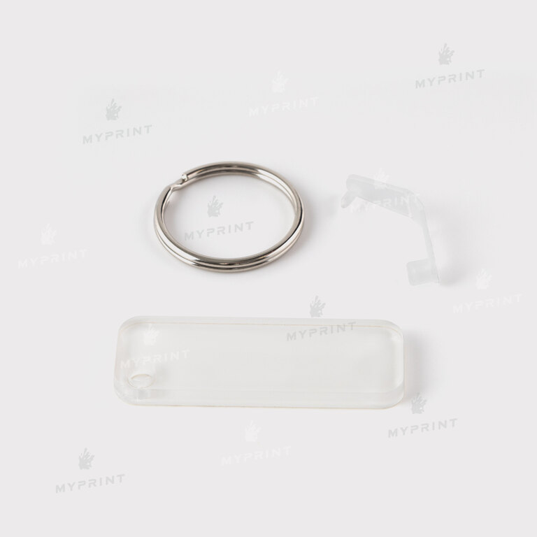 Keychain for sublimation acrylic double-sided rectangular glossy white 20*55 mm, thickness 4 mm (12200) Keychain for sublimation acrylic double-sided rectangular glossy white 20*55 mm, thickness 4 mm (12200)