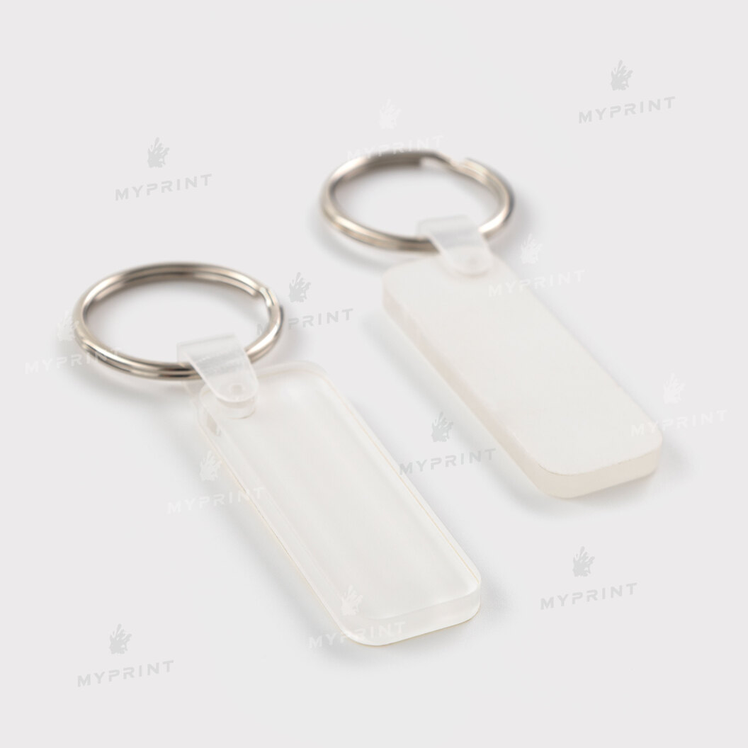 Keychain for sublimation acrylic double-sided rectangular glossy white 20*55 mm, thickness 4 mm (12200) - фото 3 - Blanks for sublimation