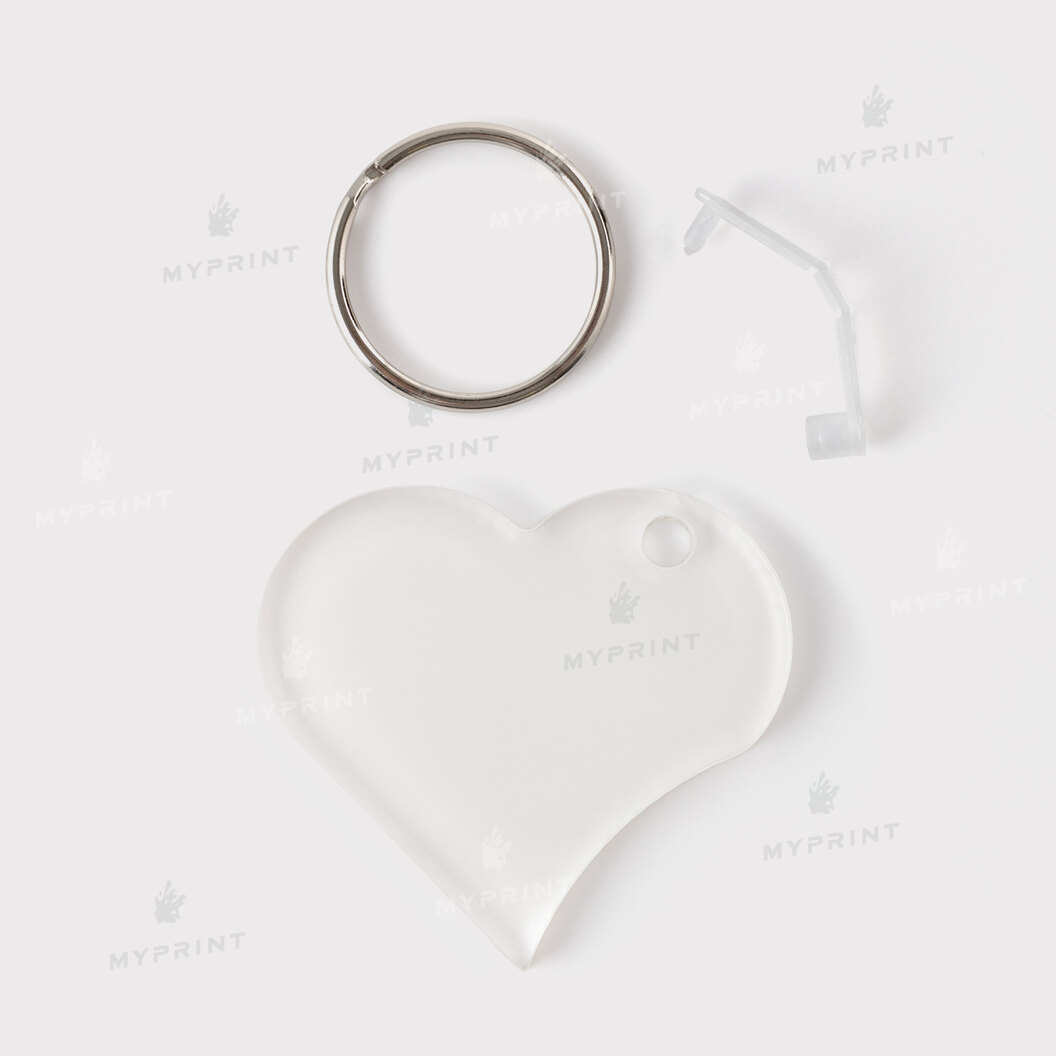 Keychain for sublimation acrylic double-sided in the shape of a heart glossy white 50*55 mm, thickness 4 mm (12199) - фото 4 Keychain for sublimation acrylic double-sided in the shape of a heart glossy white 50*55 mm, thickness 4 mm (12199) - фото 4 - Blanks for sublimation