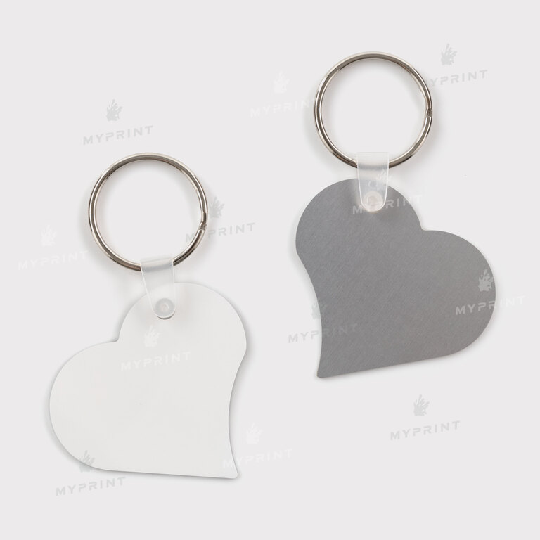 Keychain for sublimation metal one-sided in the shape of a heart 50*55 mm, thickness 1.15 mm (12204) 