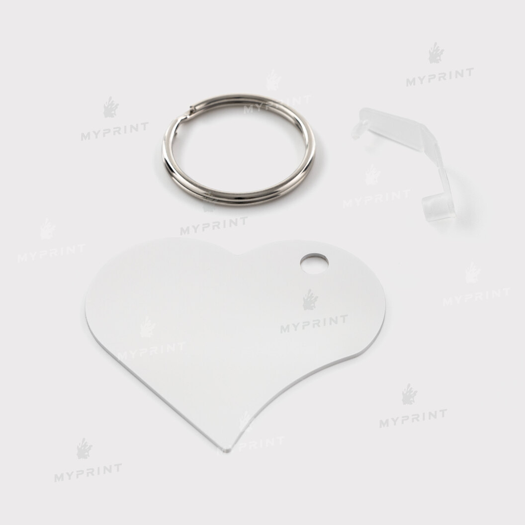Keychain for sublimation metal one-sided in the shape of a heart 50*55 mm, thickness 1.15 mm (12204) - фото 2 Keychain for sublimation metal one-sided in the shape of a heart 50*55 mm, thickness 1.15 mm (12204) - фото 2 - Blanks for sublimation