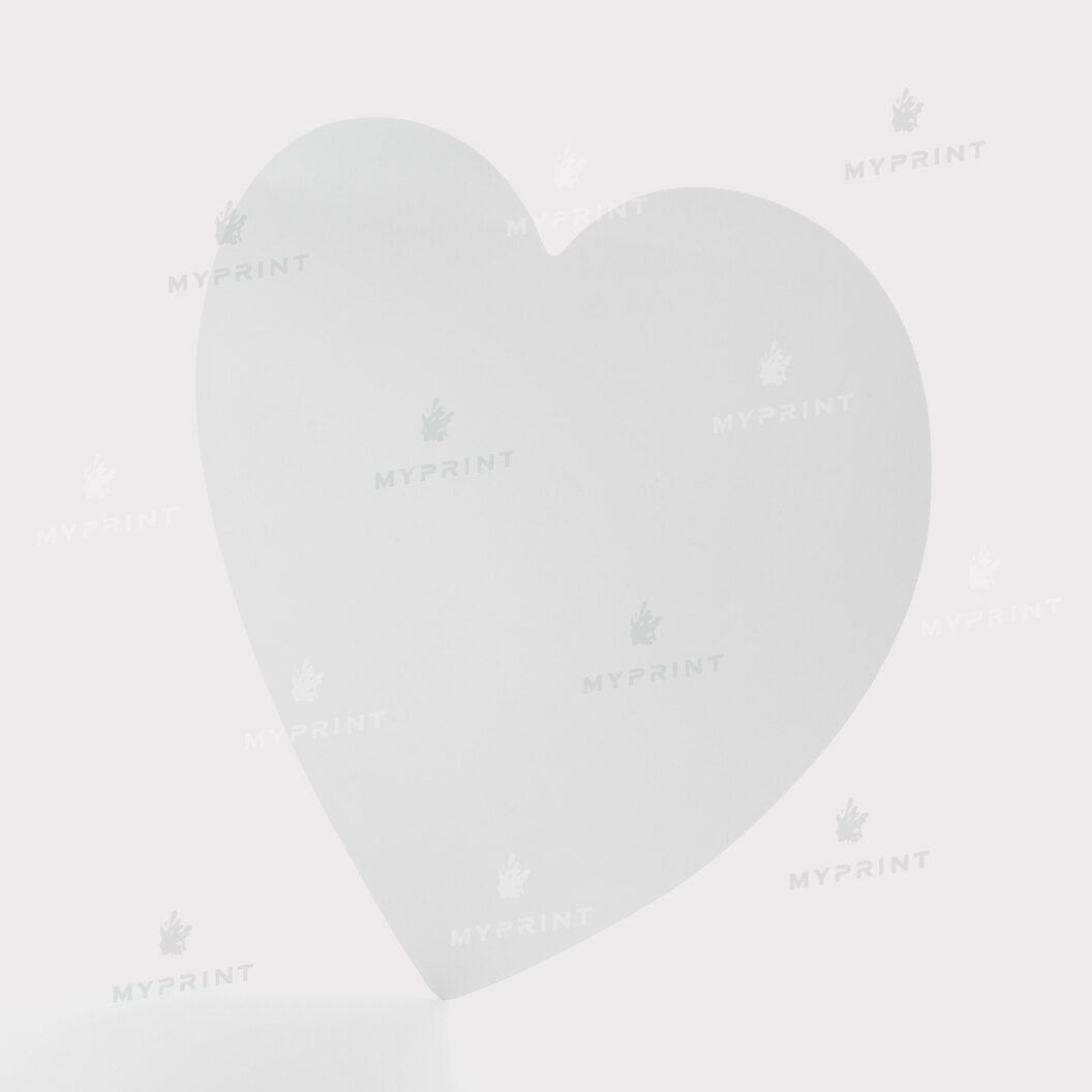 Metal for sublimation in the shape of a heart, glossy white, 279.4 mm, thickness 0.65 mm (12189) - фото 1 - Blanks for sublimation