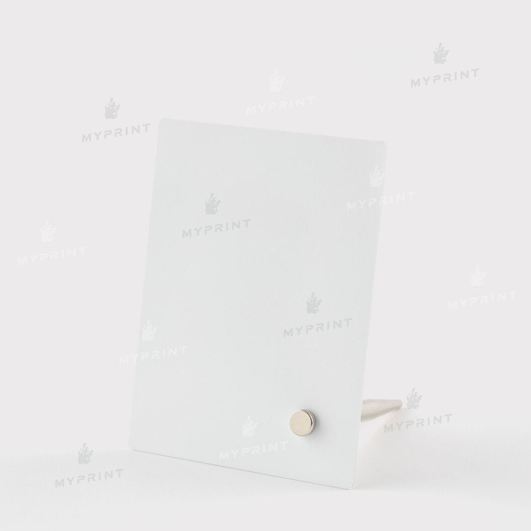 Photo frame for sublimation, metal with metal support, glossy white, 76.2*101.6 mm, thickness 0.65 mm (12220) - фото 1 - Blanks for sublimation