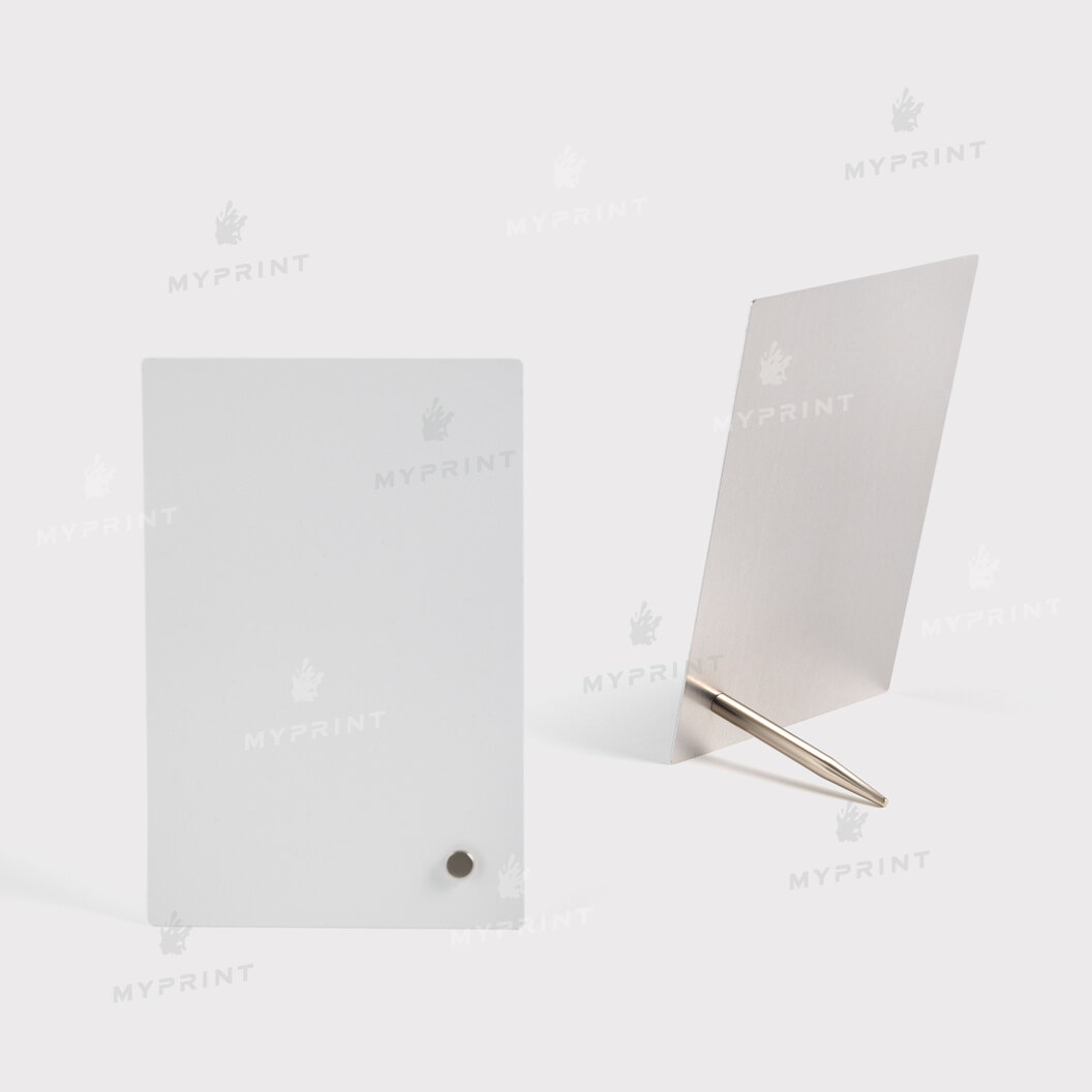 Photo frame for sublimation, metal with metal support, glossy white, 101.6*152.4 mm, thickness 0.65 mm (12223) - фото 4 - Blanks for sublimation