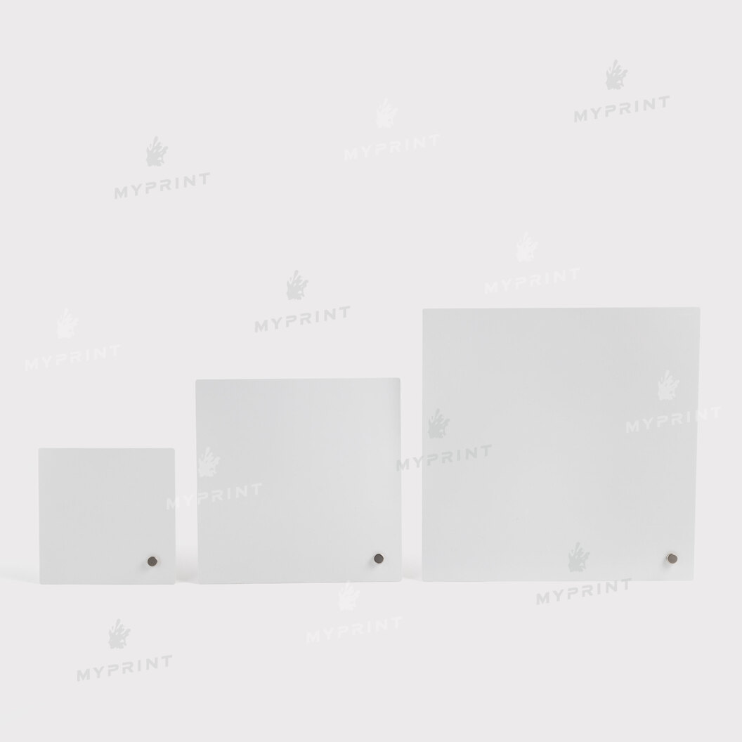 Photo frame for sublimation, metal with metal support, glossy white, 152.4*152.4 mm, thickness 0.65 mm (12224) - фото 6 - Blanks for sublimation