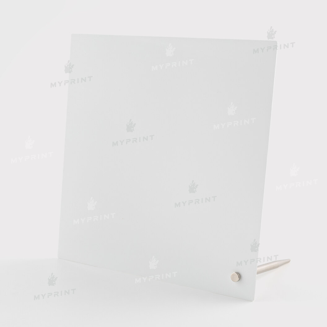 Photo frame for sublimation, metal with metal support, glossy white, 203.2*203.2 mm, thickness 0.65 mm (12226) - фото 1 - Blanks for sublimation