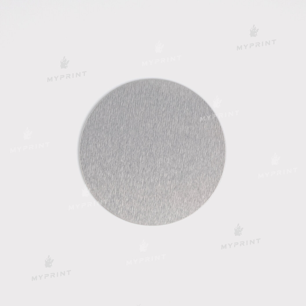 Металевий диск для сублімації глянцеве срібло діаметр 3,8 см, товщина 0,55 мм (12191) - фото 1 - Заготовки для сублімації