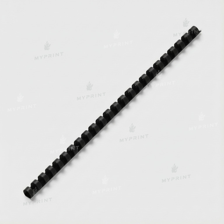 Plastic binding comb for A4, 21 loops, 8 mm, black, 100 pcs. (12719) 