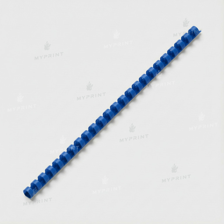 Plastic binding comb for A4, 21 loops, 8 mm, blue, 100 pcs. (12721) 
