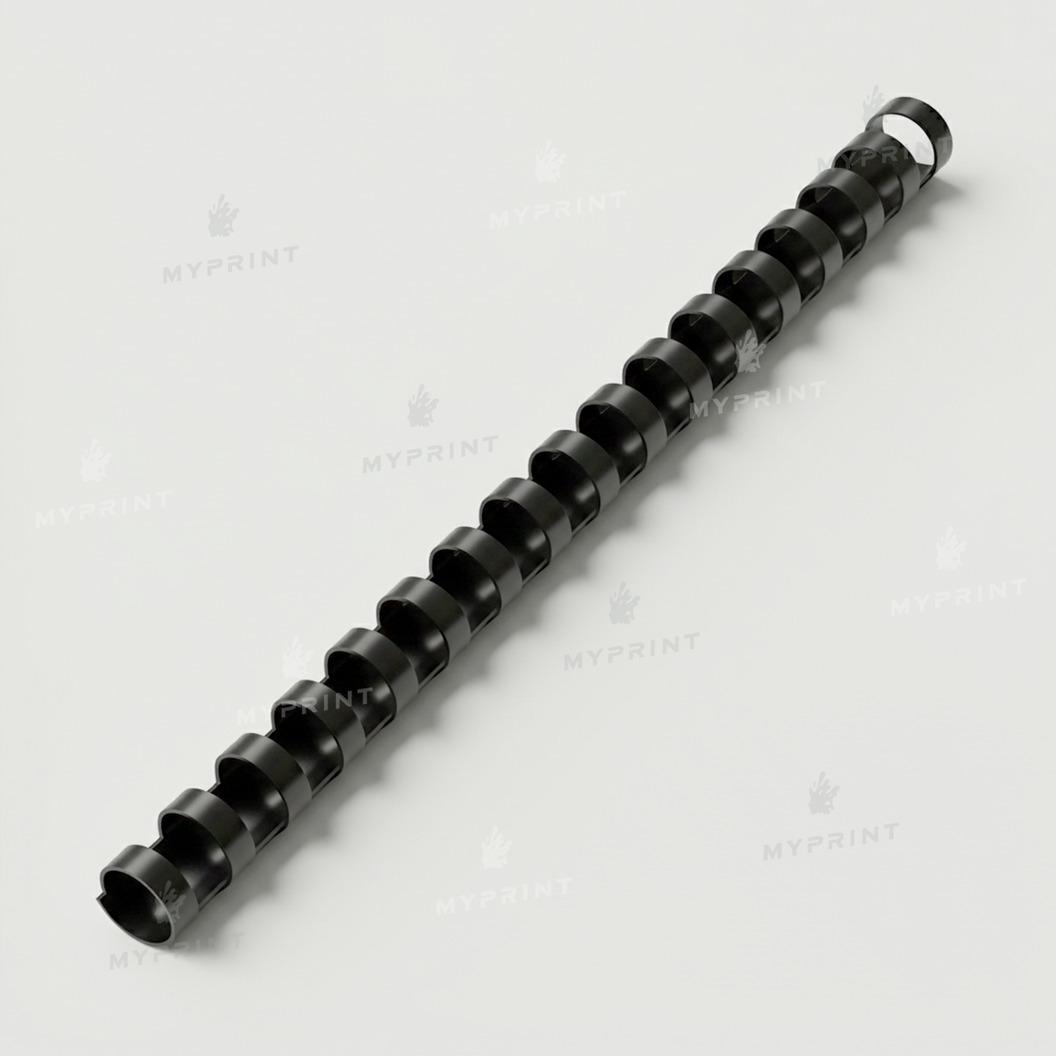 Plastic binding comb for A4, 21 loops, 20 mm, black, 100 pcs. (12751) - фото 1 - Printing equipment and materials