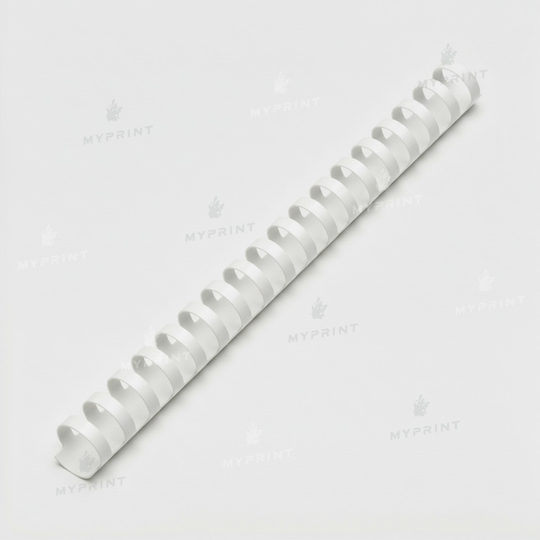 Plastic binding comb for A4, 21 loops, 25 mm, white, 50 pcs. (12756) 