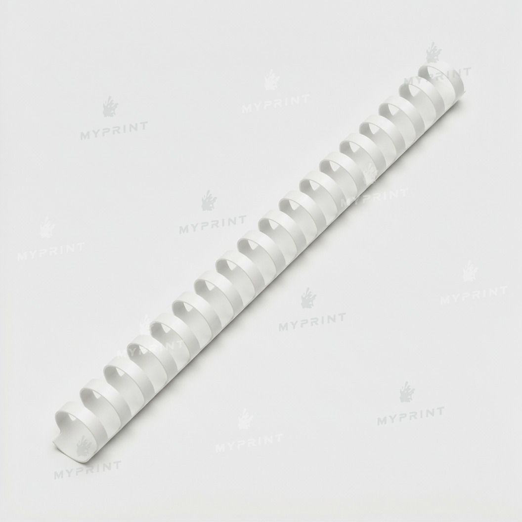 Plastic binding comb for A4, 21 loops, 25 mm, white, 50 pcs. (12756) - фото 1 - Printing equipment and materials