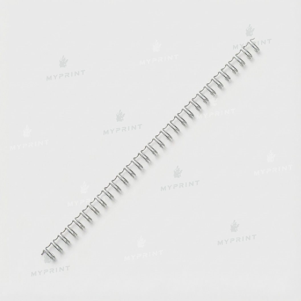 Double-loop wire binding for A4, 3:1, 34 loops, 6,4 mm, silver, 100 pcs. (12761) - фото 1 - Printing equipment and materials