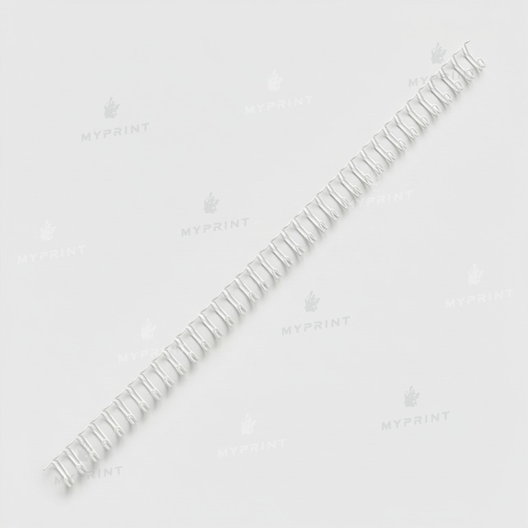 Double-loop wire binding for A4, 3:1, 34 loops, 7,9 mm, white, 100 pcs. (12763) Double-loop wire binding for A4, 3:1, 34 loops, 7,9 mm, white, 100 pcs. (12763)