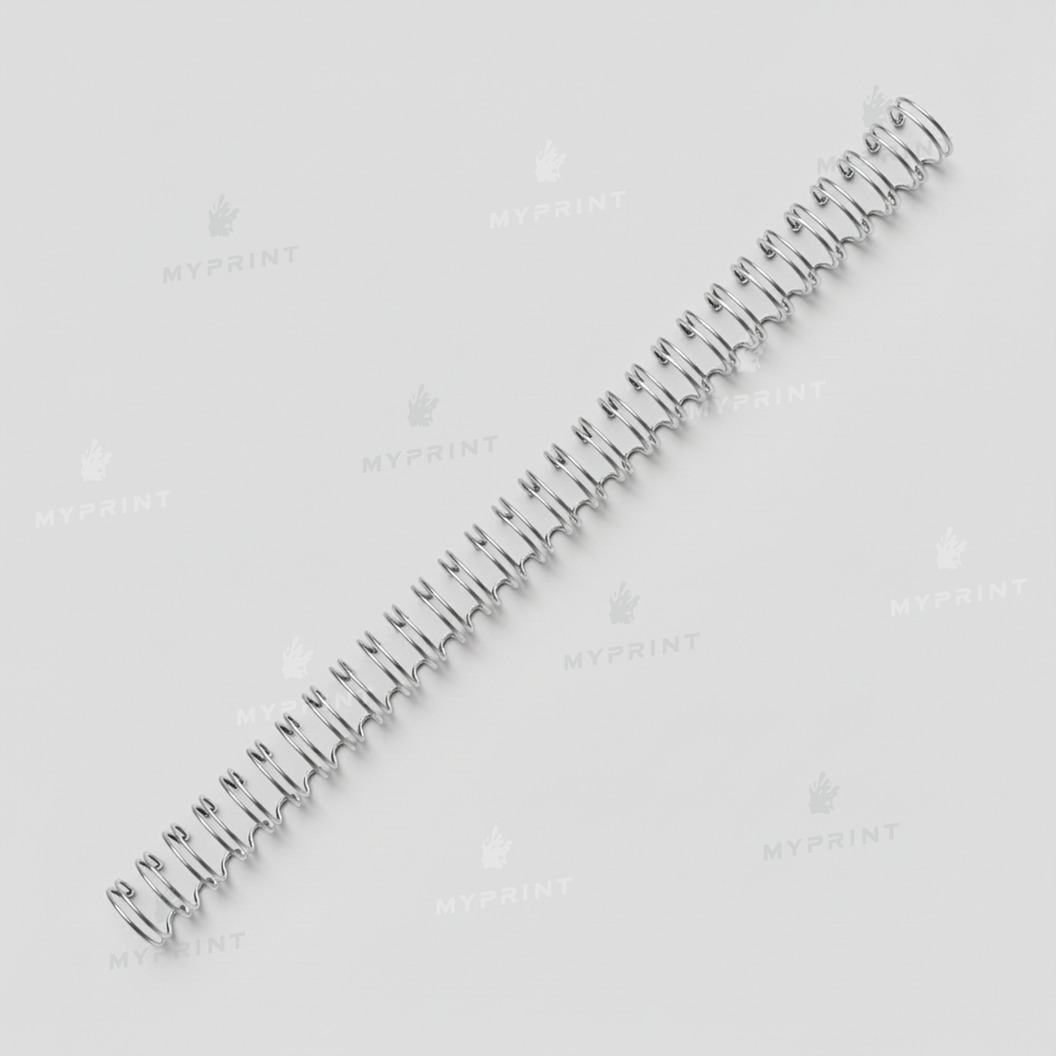 Металева пружина з подвійною петлею для брошурування А4, 3:1, 34 петлі, 9,5 мм, срібляста, 100 шт. (12767) - фото 1 - Поліграфічне обладнання і матеріали