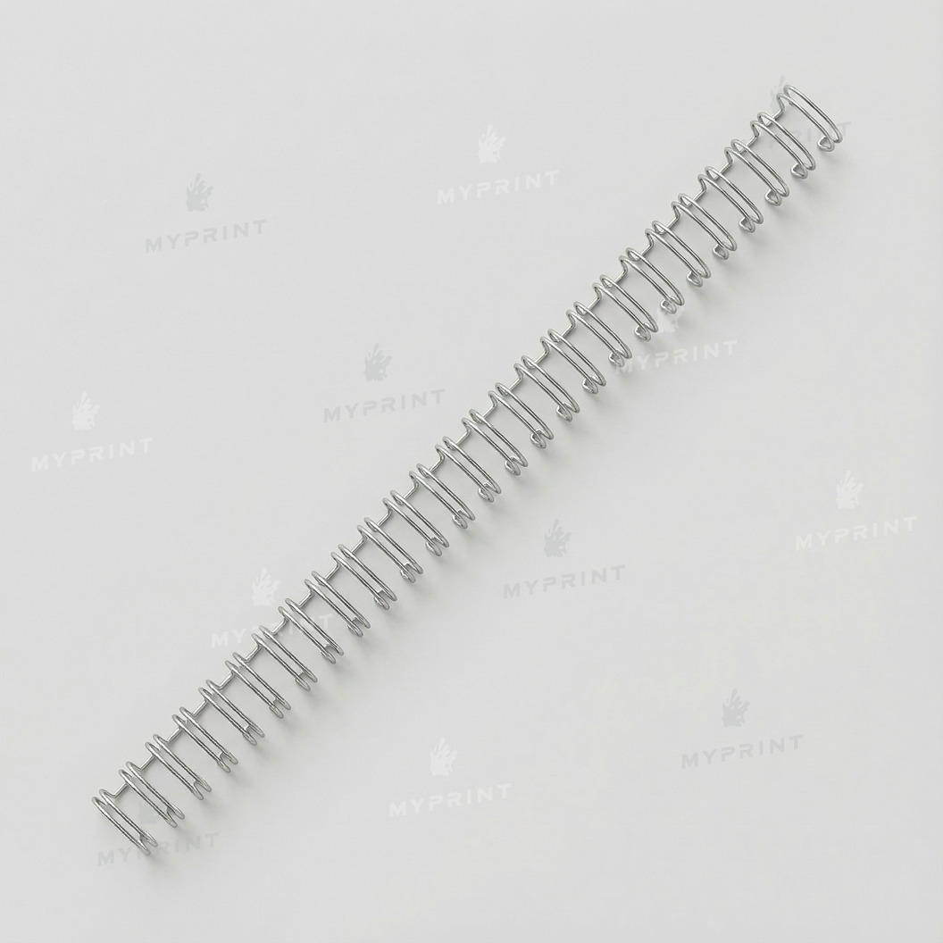 Double-loop wire binding for A4, 3:1, 34 loops, 11,1 mm, silver, 100 pcs. (12770) - фото 1 - Printing equipment and materials
