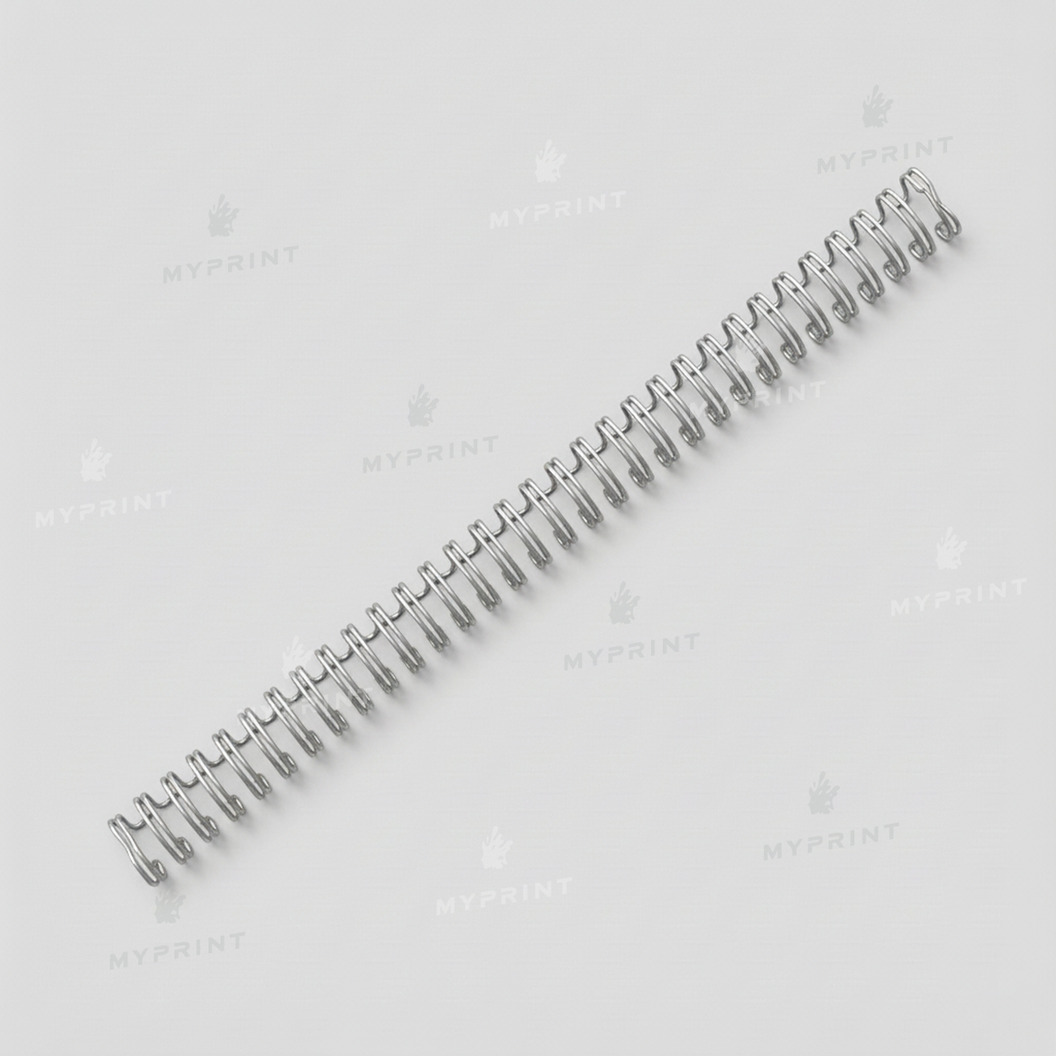 Double-loop wire binding for A4, 3:1, 34 loops, 12,7 mm, silver, 100 pcs. (12773) - фото 1 - Printing equipment and materials