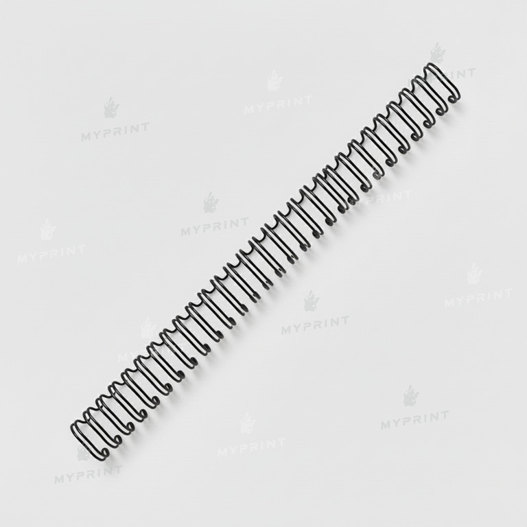 Металева пружина з подвійною петлею для брошурування А4, 3:1, 34 петлі, 14,3 мм, чорна, 100 шт. (12774) 