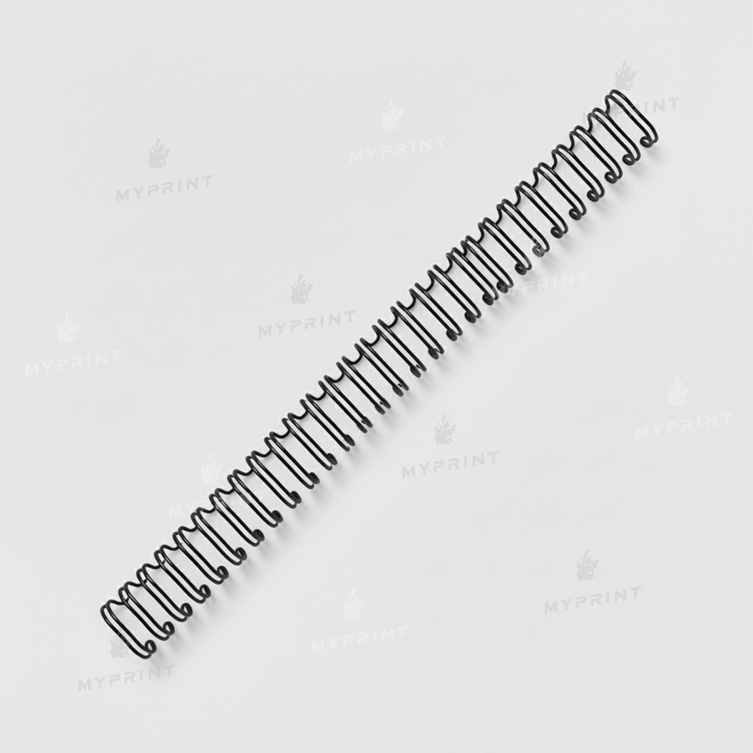 Double-loop wire binding for A4, 3:1, 34 loops, 14,3 mm, black, 100 pcs. (12774) - фото 1 - Printing equipment and materials