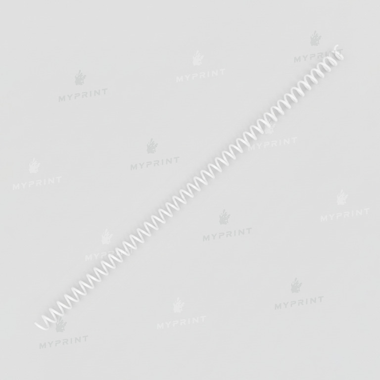 Пластиковая спираль для брошюровки А4, 4:1, 48 петель, 8 мм, белая, 100 шт. (12780) 