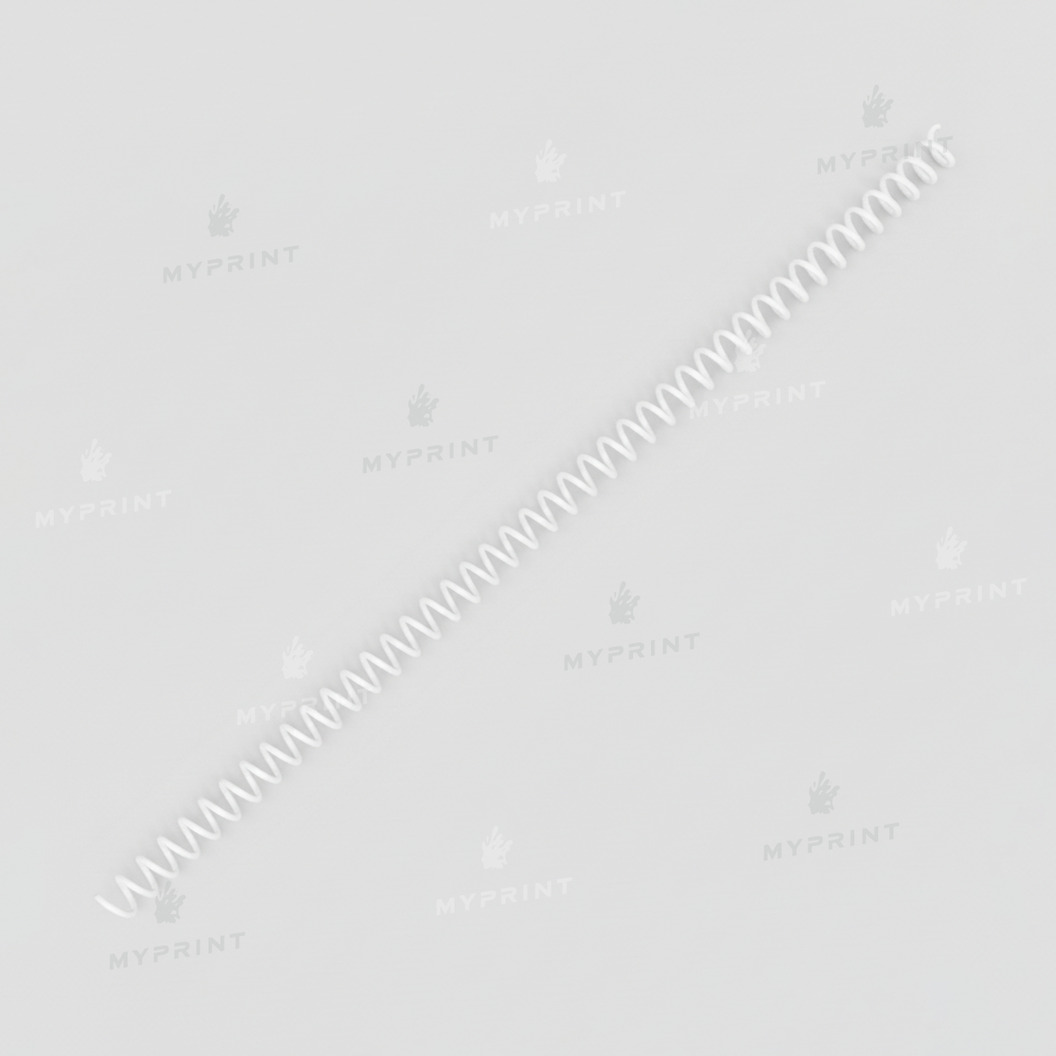 Пластиковая спираль для брошюровки А4, 4:1, 48 петель, 8 мм, белая, 100 шт. (12780) - фото 1 - Полиграфическое оборудование и материалы