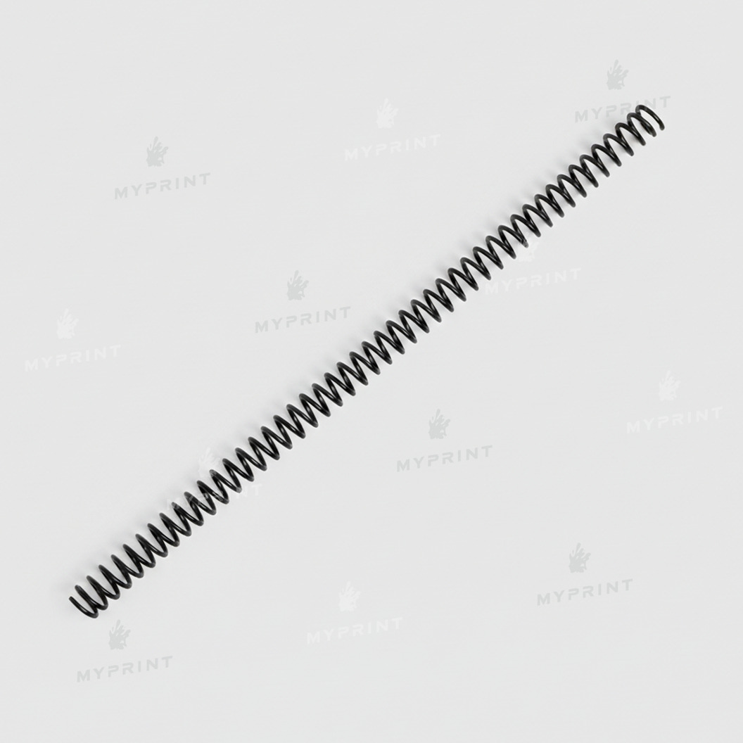 Plastic spiral binding coil for A4, 4:1, 48 loops, 10 mm, black, 100 pcs. (12781) - фото 1 - Printing equipment and materials