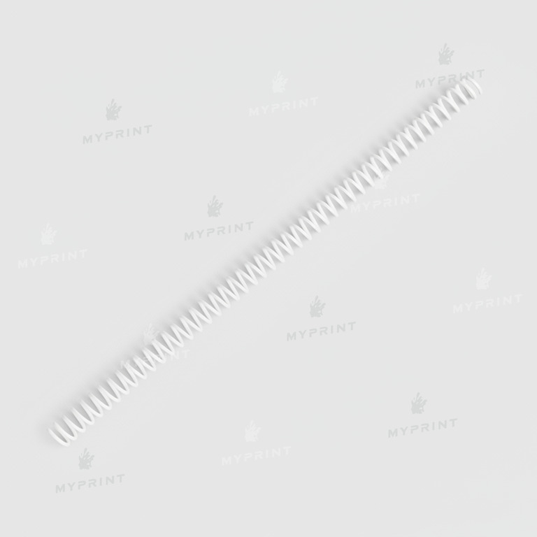 Пластиковая спираль для брошюровки А4, 4:1, 48 петель, 10 мм, белая, 100 шт. (12782) 