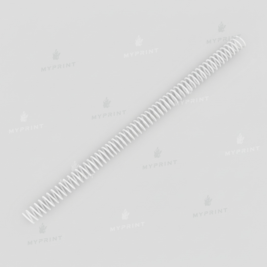 Plastic spiral binding coil for A4, 4:1, 48 loops, 14 mm, white, 100 pcs. (12786) - фото 1 - Printing equipment and materials