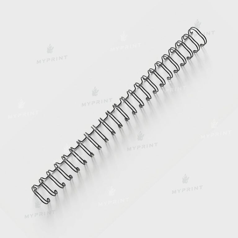 Металева пружина з подвійною петлею для брошурування А4, 2:1, 23 петлі, 15,9 мм, чорна, 50 шт. (12777) 